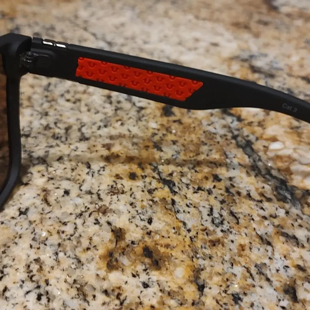 True Religion Sunglasses Mens Black Red Shield Oversized UV Protection TRM1799